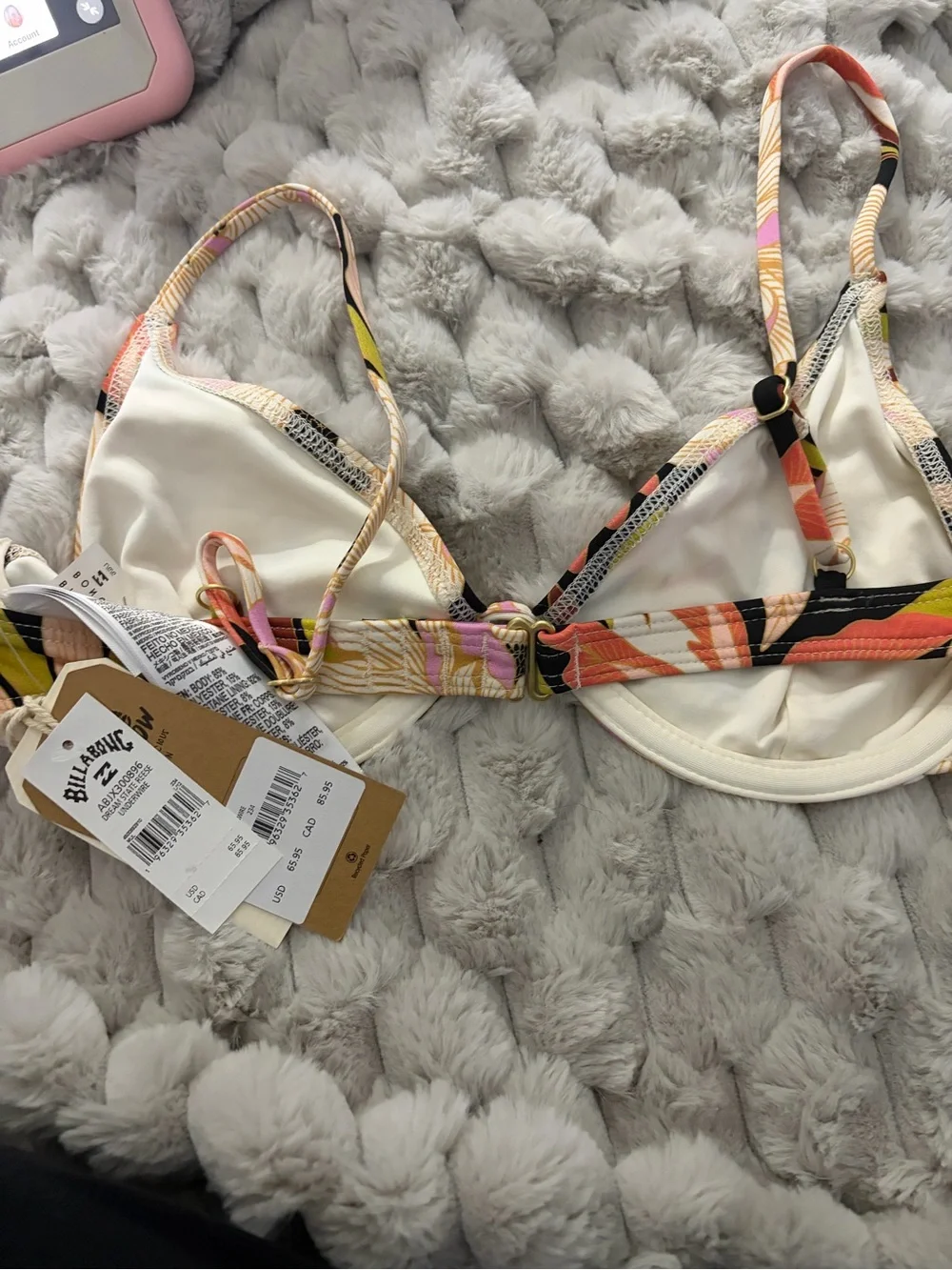 Billabong Multi-Color Floral Underwire Bikini Top Lg NWT - Picture 3 of 3